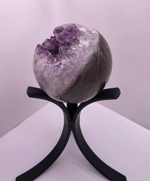 Alternative view of Large Amethyst Sphere 25, Premium Grade Purple Quartz Geode Crystal 593g – 6.5cm Diameter