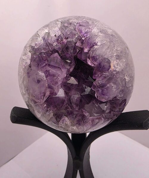 Large Amethyst Sphere 25, Premium Grade Purple Quartz Geode Crystal 593g – 6.5cm Diameter - Image 5
