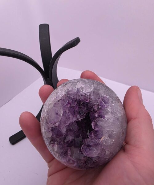 Large Amethyst Sphere 25, Premium Grade Purple Quartz Geode Crystal 593g – 6.5cm Diameter - Image 6
