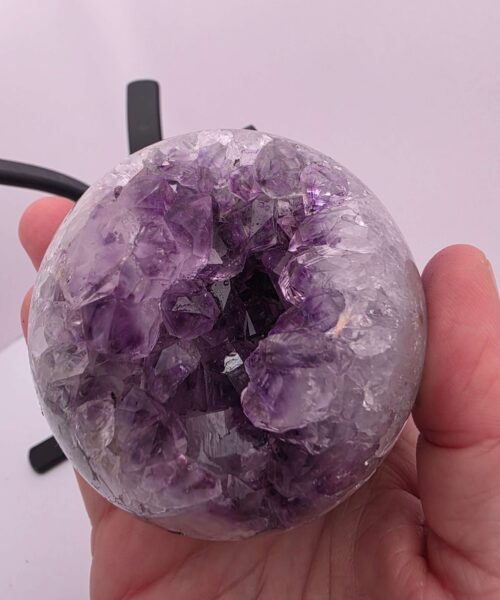Large Amethyst Sphere 25, Premium Grade Purple Quartz Geode Crystal 593g – 6.5cm Diameter - Image 7