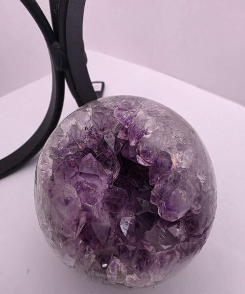 Large Amethyst Sphere 25, Premium Grade Purple Quartz Geode Crystal 593g – 6.5cm Diameter - Image 9