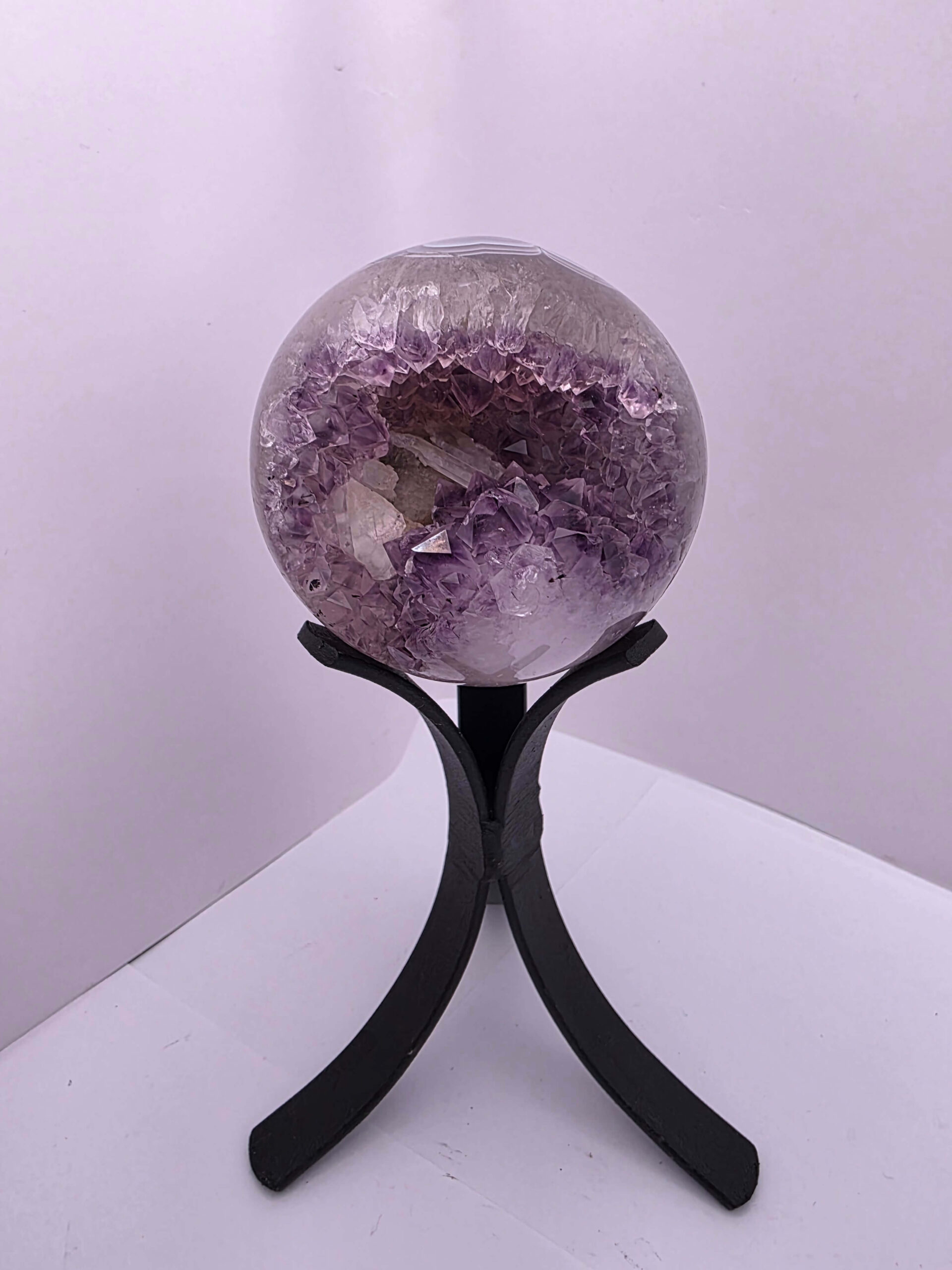 Large Amethyst Sphere 26, Premium Grade Purple Quartz Geode Crystal 401g – 6cm Diameter - Image 10