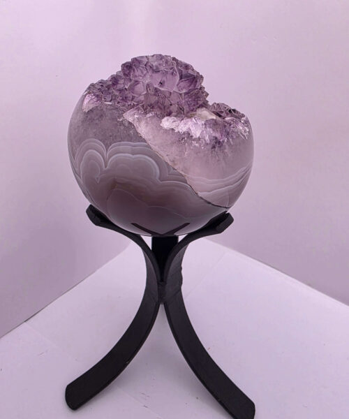 Large Amethyst Sphere 26, Premium Grade Purple Quartz Geode Crystal 401g – 6cm Diameter - Image 3