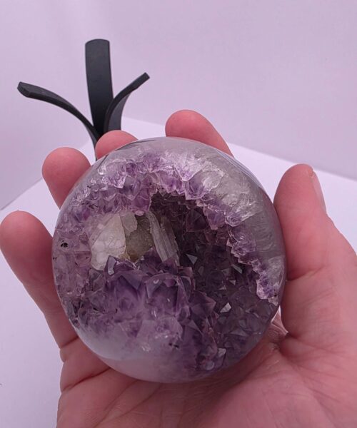 Large Amethyst Sphere 26, Premium Grade Purple Quartz Geode Crystal 401g – 6cm Diameter - Image 6