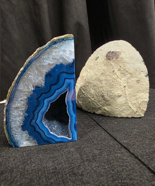 Blue Natural Edge Microcrystalline Quartz Premium Bookends 3 Ornament Handpicked Size 1.447kg H10.5xW16xD6cm - Image 10