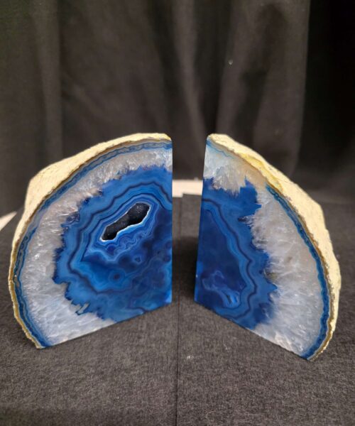 Blue Natural Edge Microcrystalline Quartz Premium Bookends 3 Ornament Handpicked Size 1.447kg H10.5xW16xD6cm - Image 5