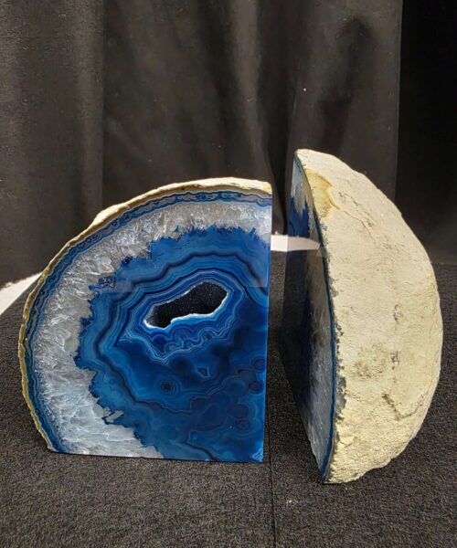 Blue Natural Edge Microcrystalline Quartz Premium Bookends 3 Ornament Handpicked Size 1.447kg H10.5xW16xD6cm - Image 6