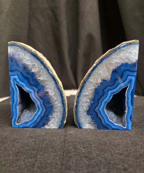 Blue Natural Edge Microcrystalline Quartz Premium Bookends 3 Ornament Handpicked Size 1.447kg H10.5xW16xD6cm - Image 7