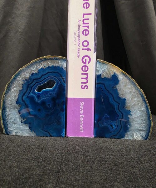 Blue Natural Edge Microcrystalline Quartz Premium Bookends 3 Ornament Handpicked Size 1.447kg H10.5xW16xD6cm - Image 8