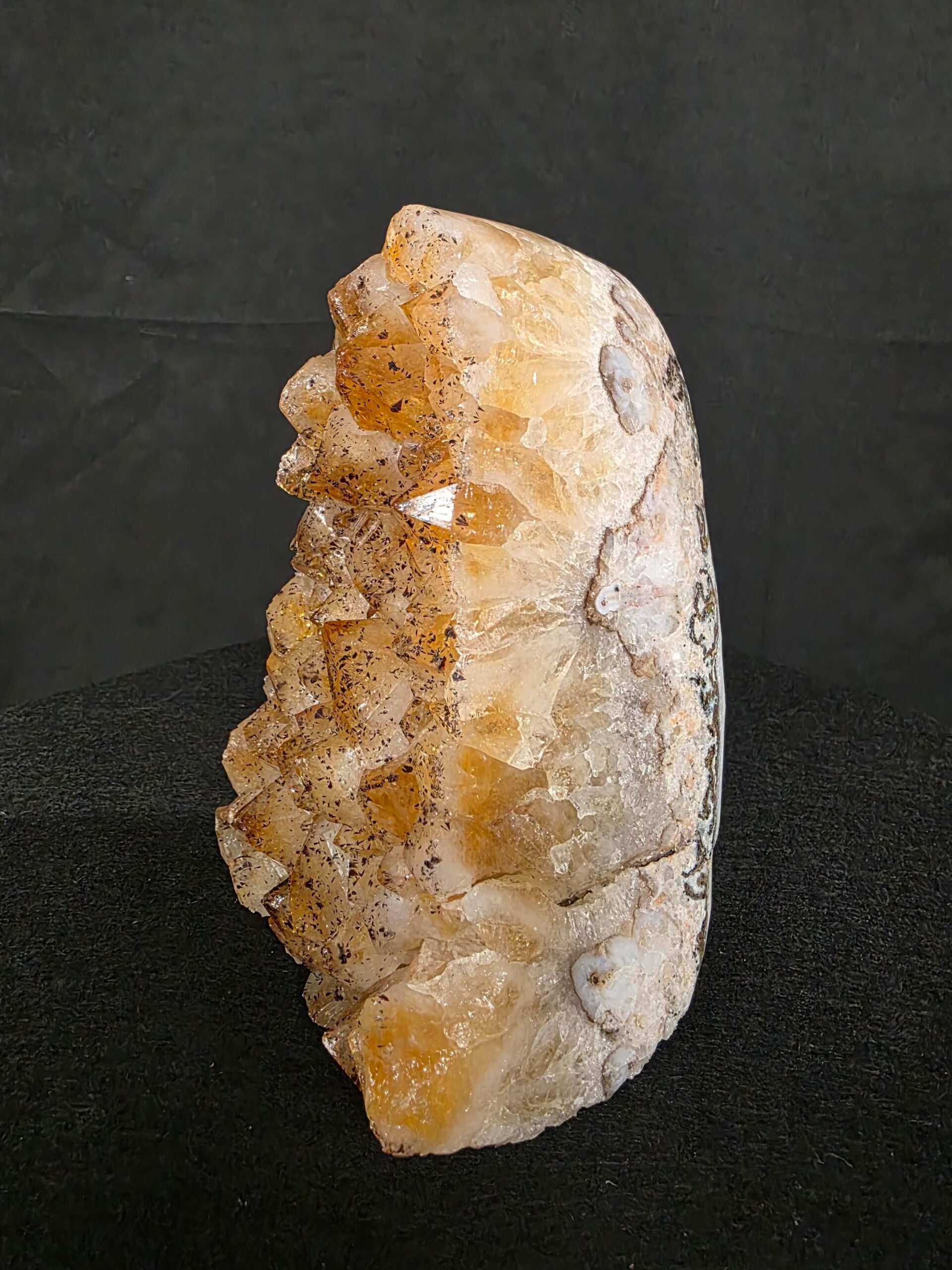 Premium High Grade Citrine Druzy 162 Mini Geode Cluster Piece 1.536g H14xW10xD8cm - Image 3
