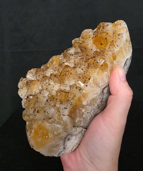 Premium High Grade Citrine Druzy 162 Mini Geode Cluster Piece 1.536g H14xW10xD8cm - Image 9