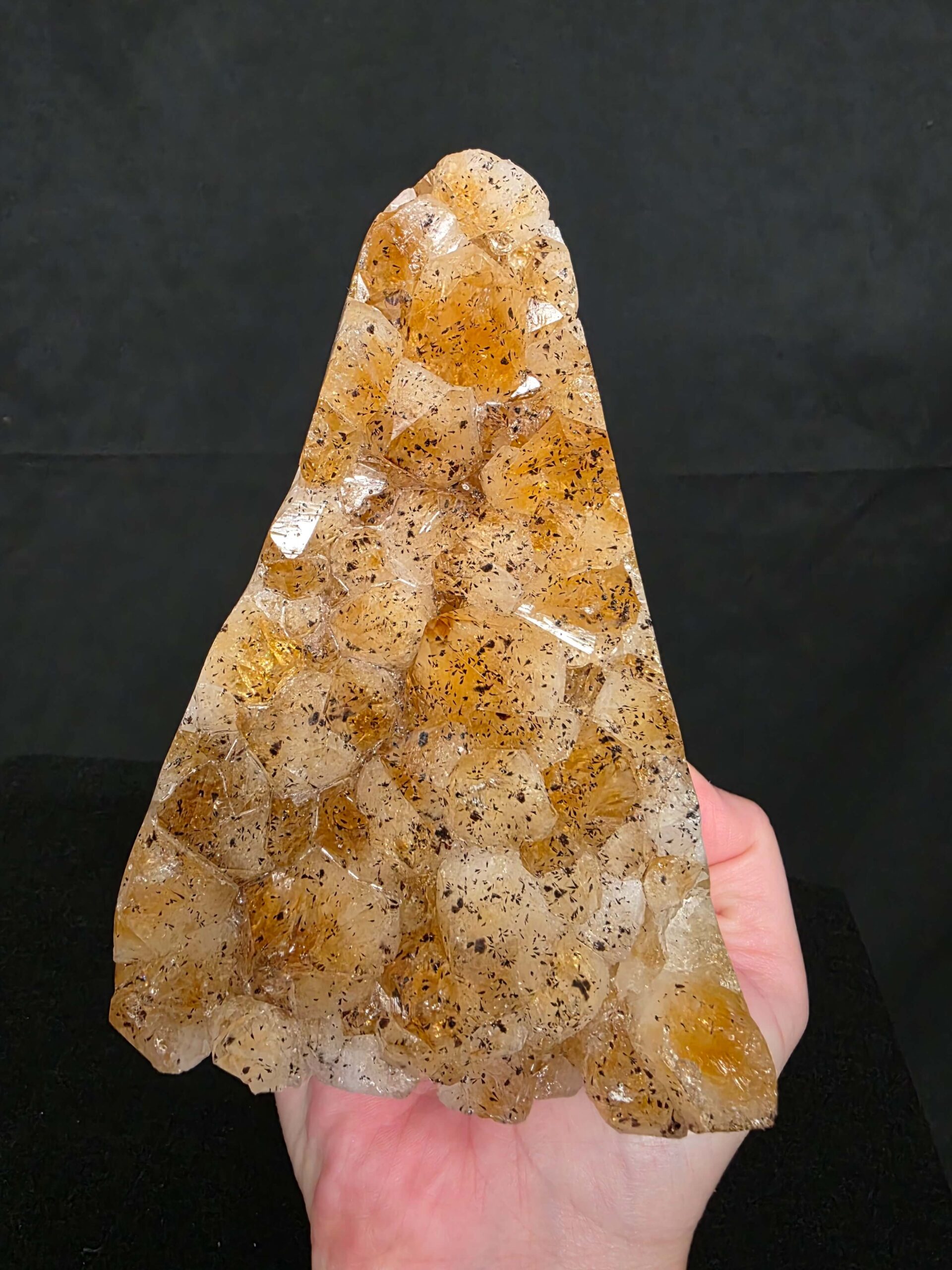 Premium High Grade Citrine Druzy 162 Mini Geode Cluster Piece 1.536g H14xW10xD8cm - Image 10