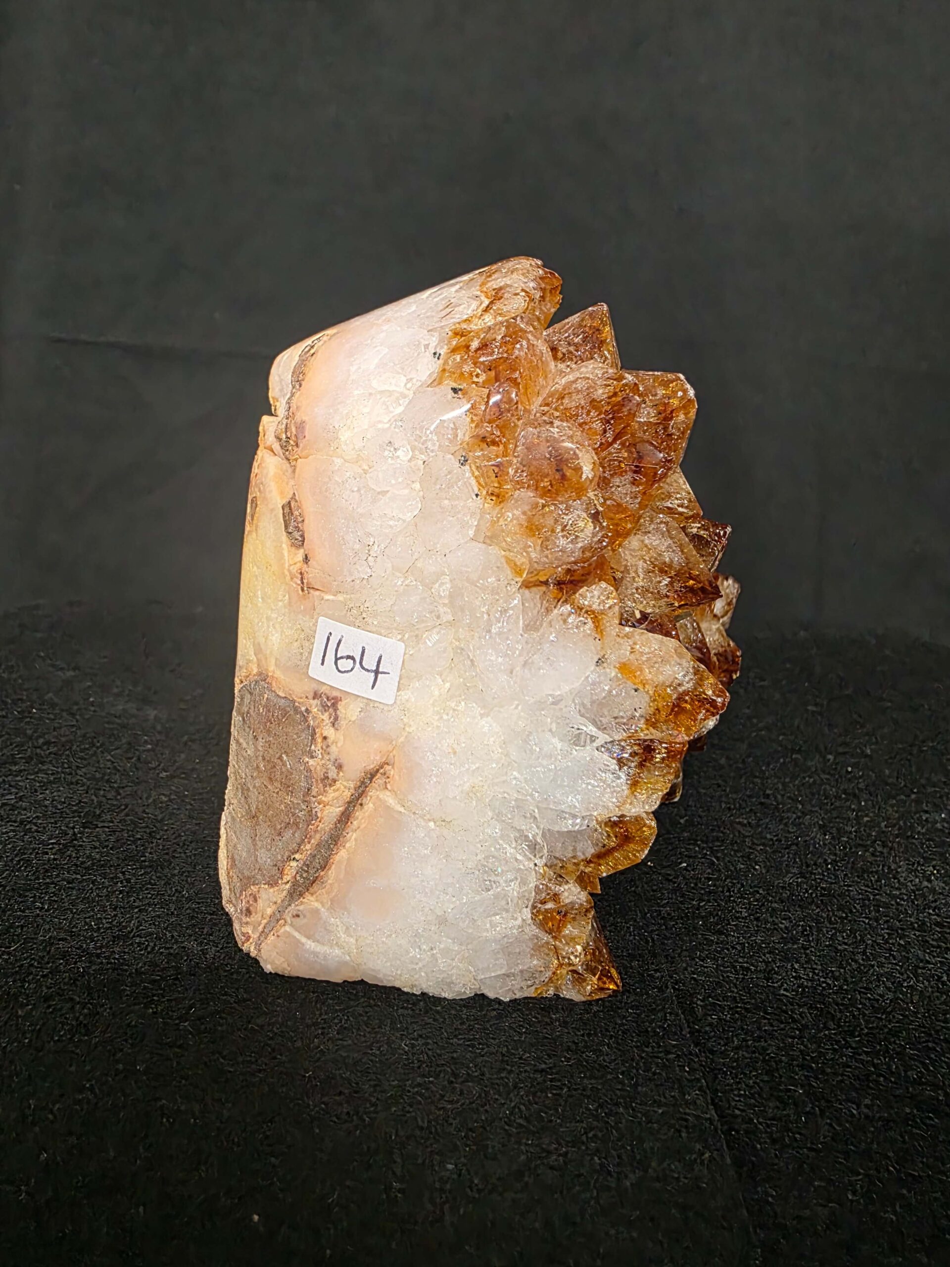 Premium High Grade Citrine Druzy 164 Mini Geode Cluster Piece 1.268g H10xW11xD9cm - Image 3