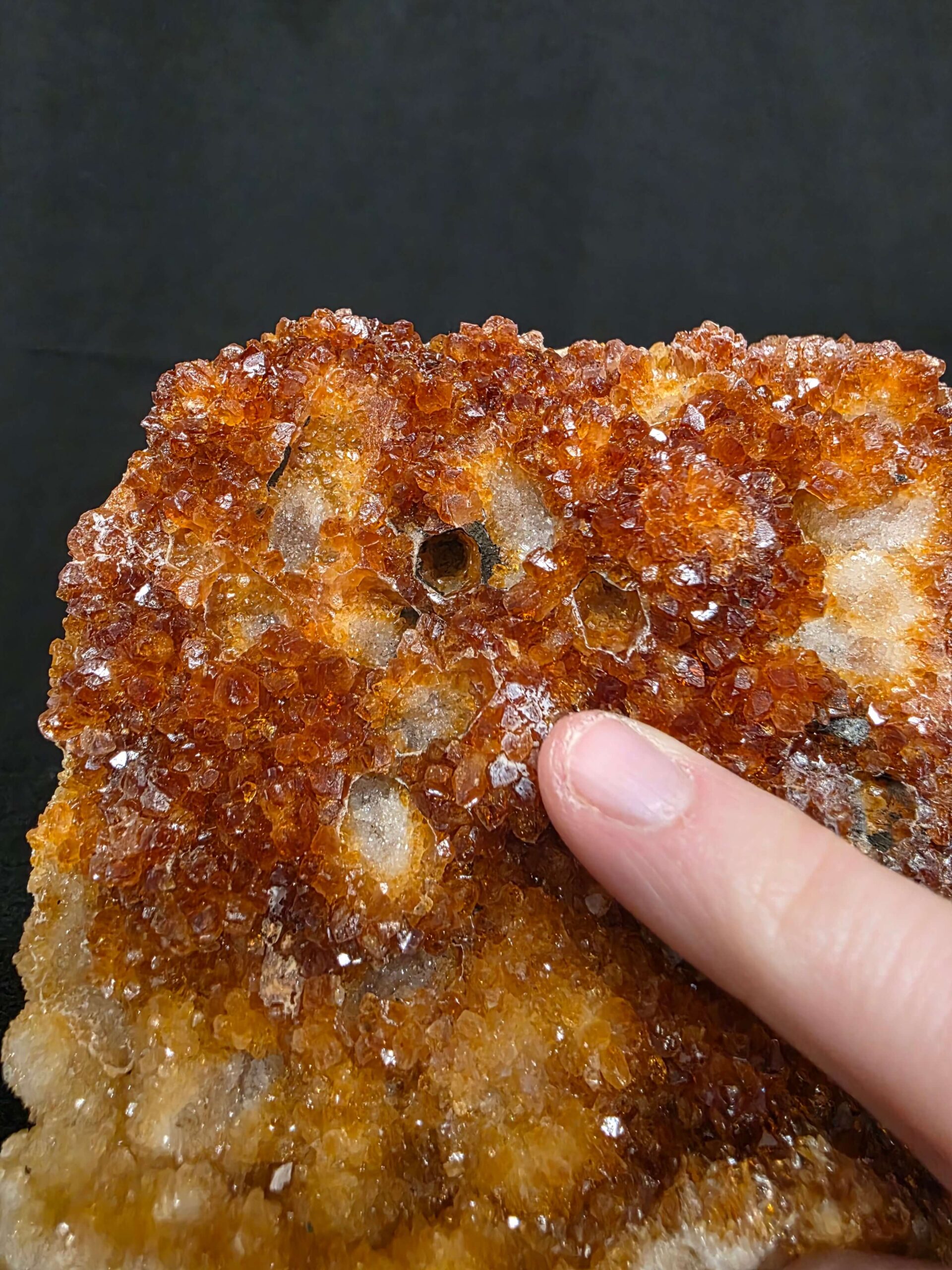 Premium High Grade Citrine Druzy 165 Mini Geode Cluster Piece 953g H11xW10xD6cm - Image 11
