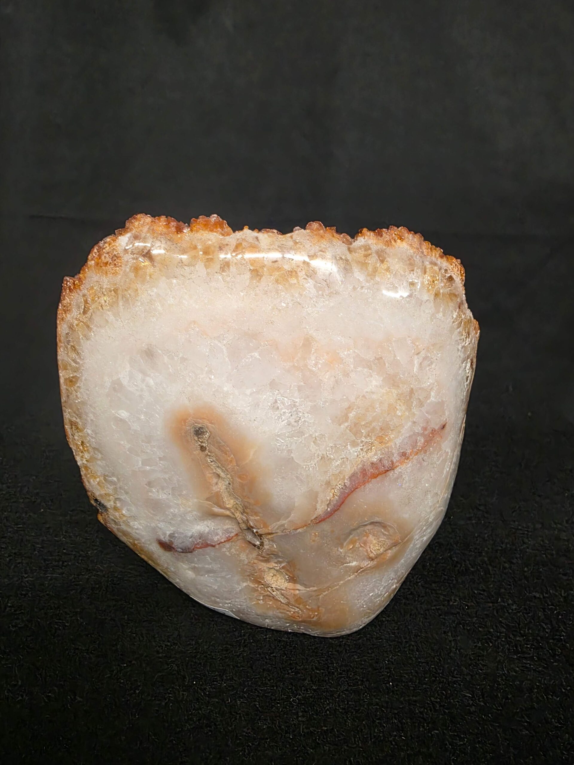 Premium High Grade Citrine Druzy 165 Mini Geode Cluster Piece 953g H11xW10xD6cm - Image 4