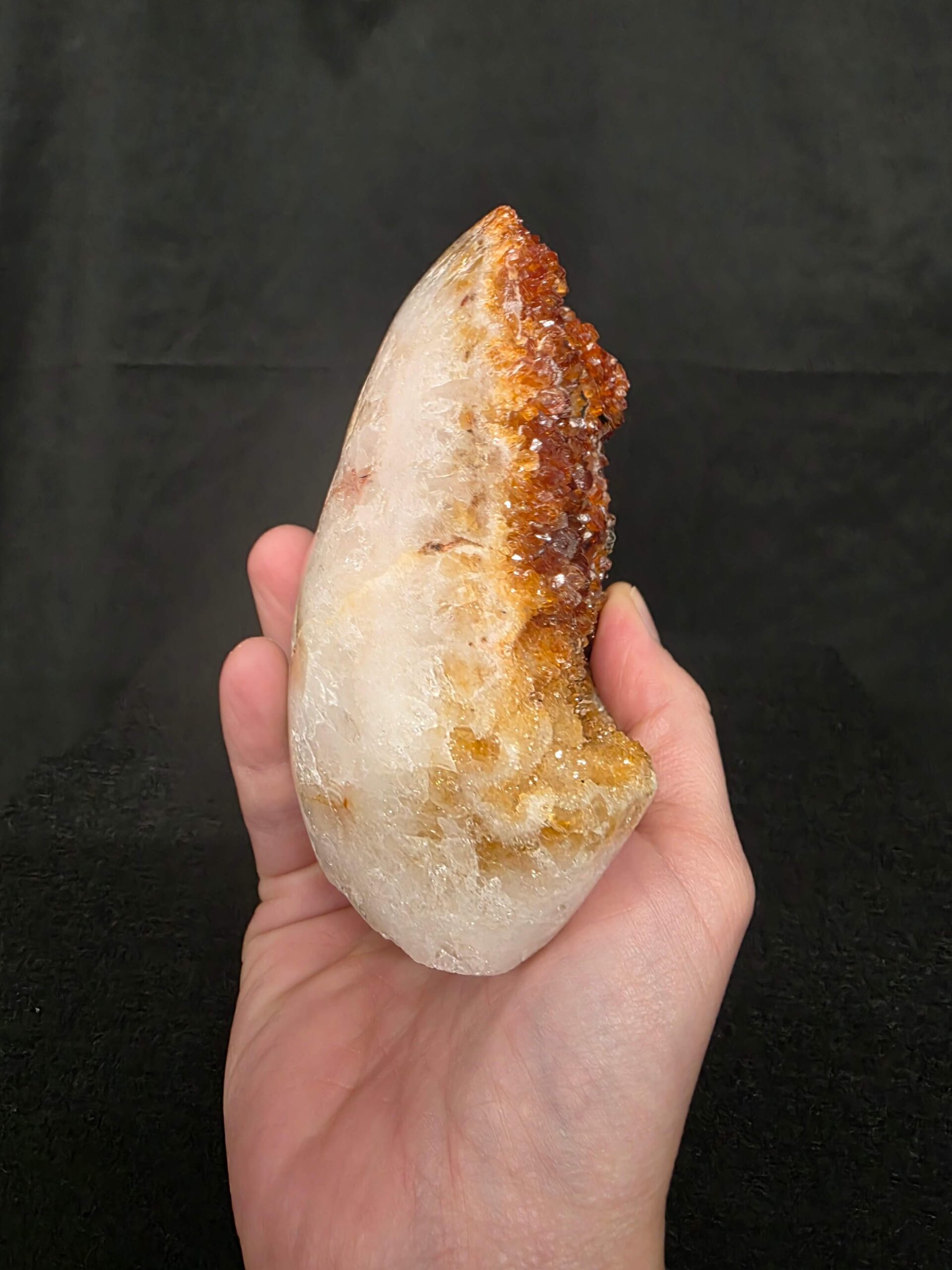 Premium High Grade Citrine Druzy 165 Mini Geode Cluster Piece 953g H11xW10xD6cm - Image 9