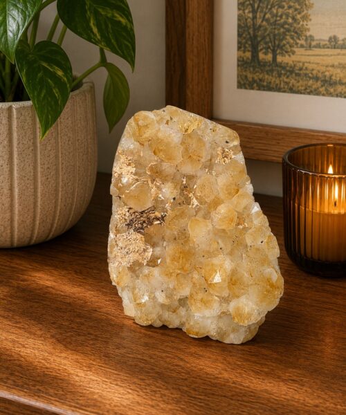 Premium High Grade Citrine Druzy 167 Mini Geode Cluster Piece 956g H10xW9xD7cm