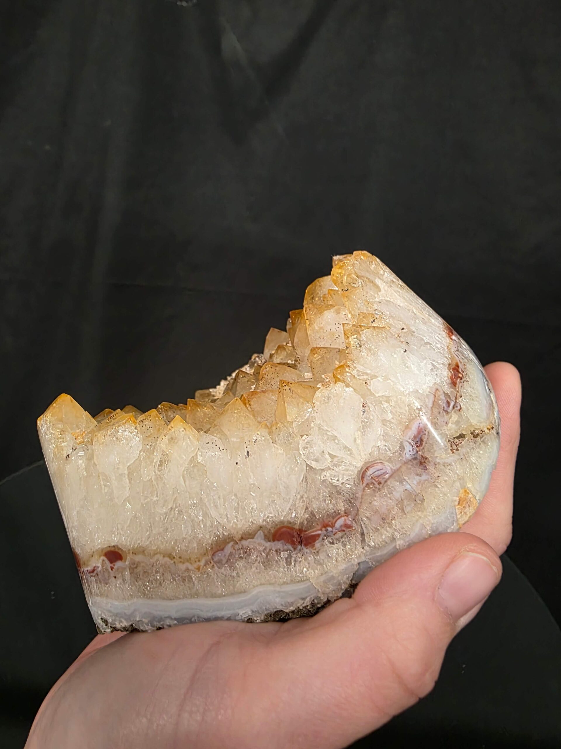 Premium High Grade Citrine Druzy 167 Mini Geode Cluster Piece 956g H10xW9xD7cm - Image 9