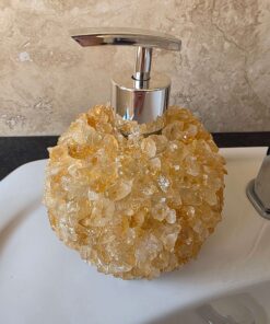 Alternative view of Luxury Citrine Crystal Soap Dispenser with Chrome Pump 500g H14xW10xD10cm