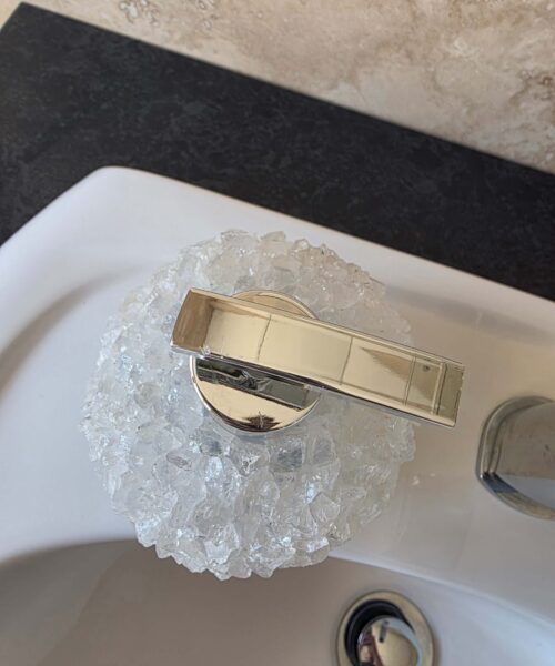Luxury Clear Quartz Crystal Soap Dispenser with Chrome Pump 500g H14xW10xD10cm - Image 5