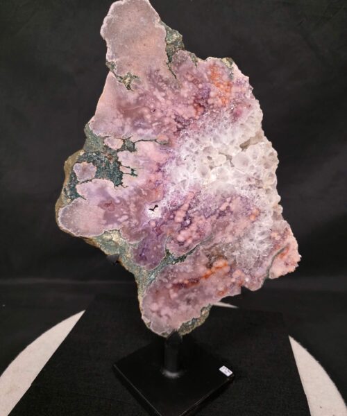 Pink Amethyst Slice 2 on Stand Healing Crystal Gem 3.344g H39xW24.5xD14cm