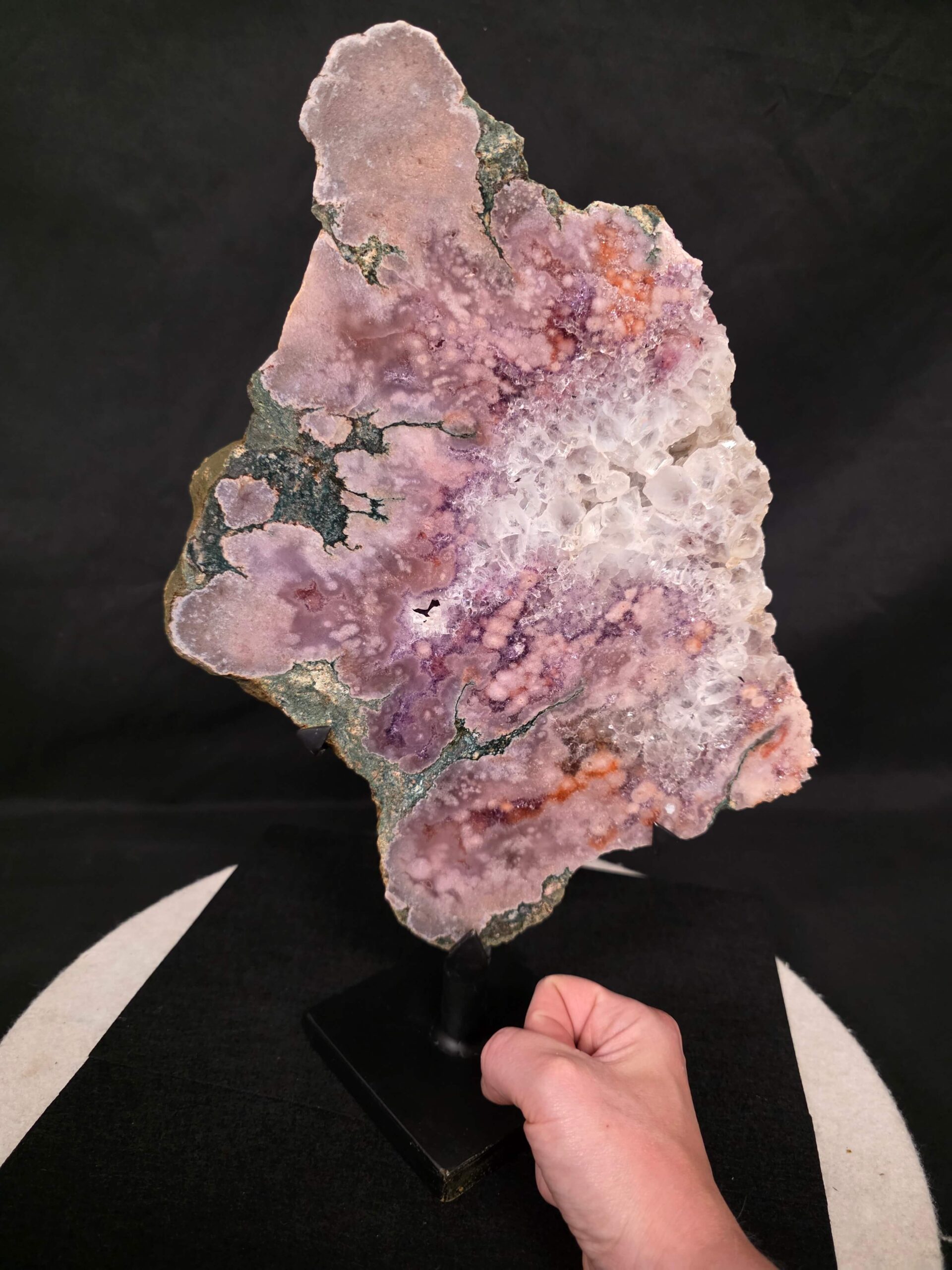 Pink Amethyst Slice 2 on Stand Healing Crystal Gem 3.344g H39xW24.5xD14cm - Image 7
