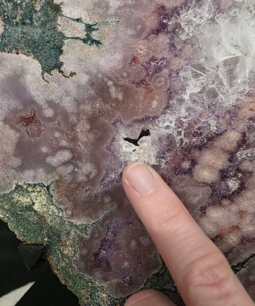 Pink Amethyst Slice 2 on Stand Healing Crystal Gem 3.344g H39xW24.5xD14cm - Image 9
