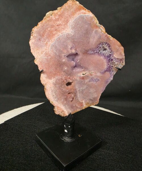 Pink Amethyst Slice 3 on Stand Healing Crystal Gem 1.267g H25xW15xD12cm