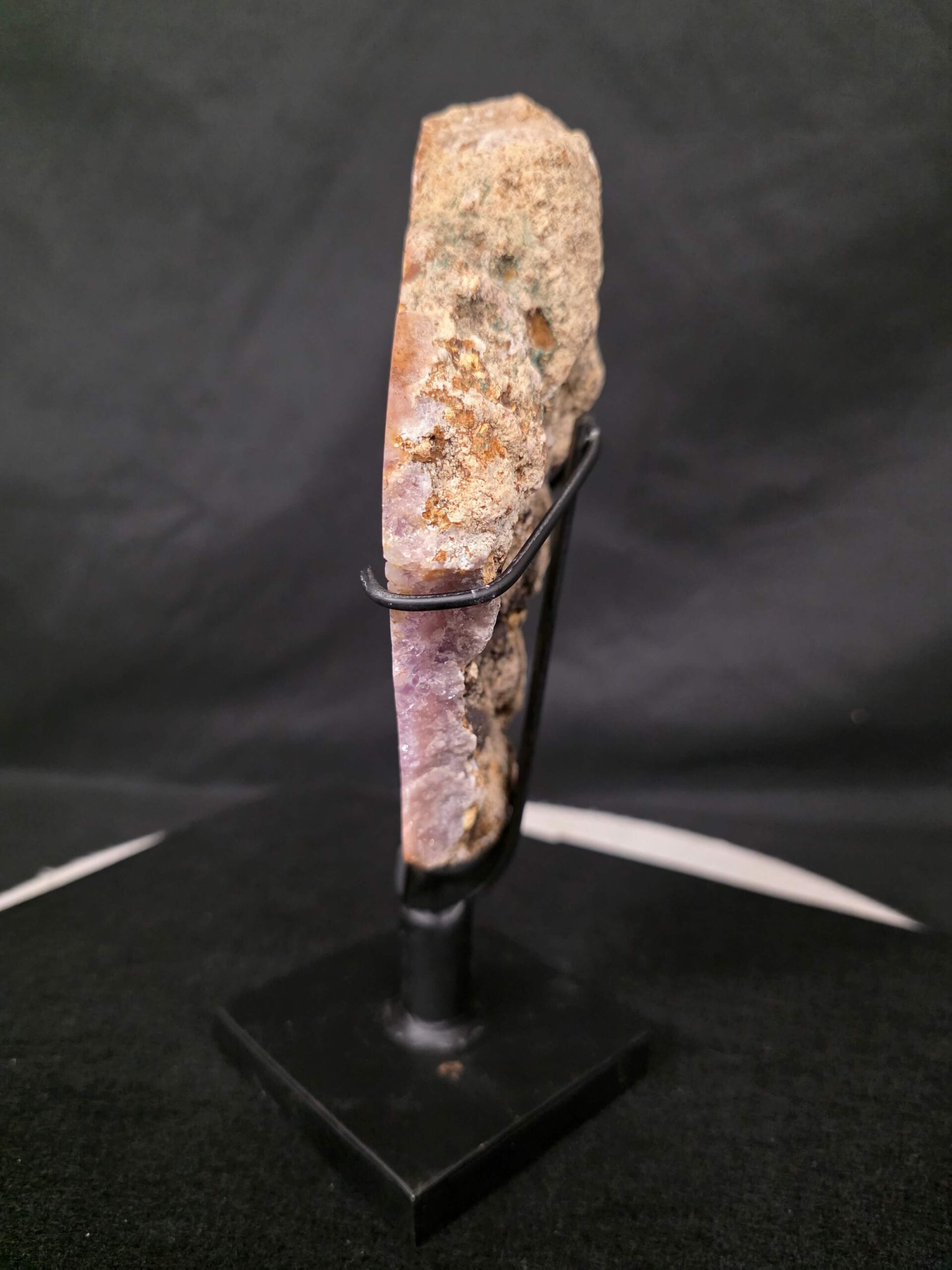 Pink Amethyst Slice 3 on Stand Healing Crystal Gem 1.267g H25xW15xD12cm - Image 2