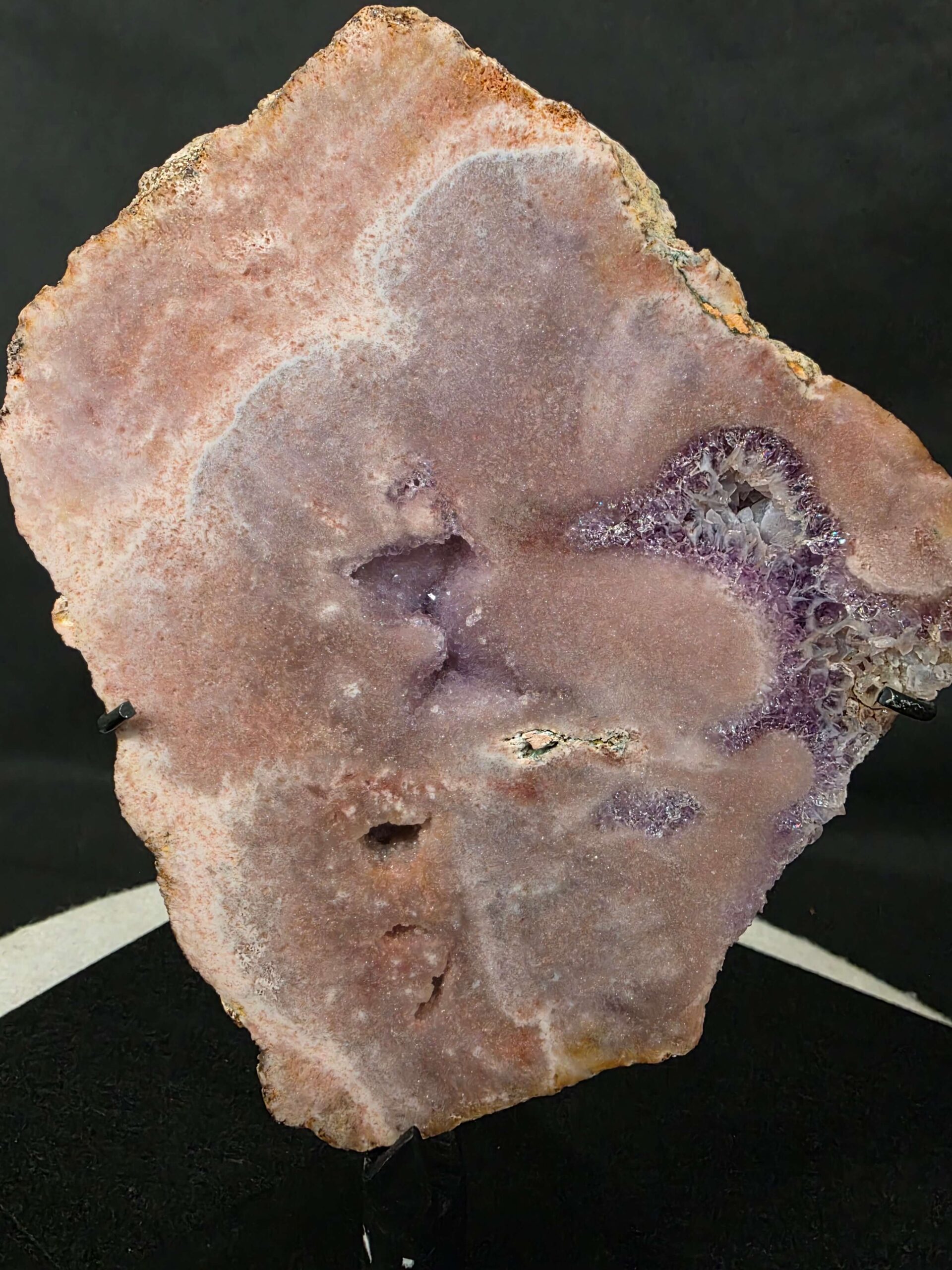 Pink Amethyst Slice 3 on Stand Healing Crystal Gem 1.267g H25xW15xD12cm - Image 5