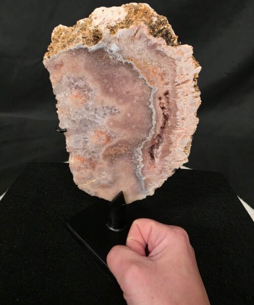 Pink Amethyst Slice 6 on Stand Healing Crystal Gem 1.888g H25xW14xD12cm - Image 6