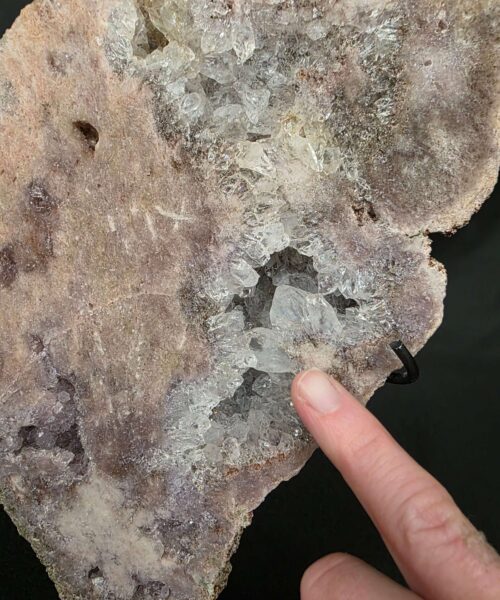 Pink Amethyst Slice 9 on Stand Healing Crystal Gem 1.434g H28xW17xD12cm - Image 6