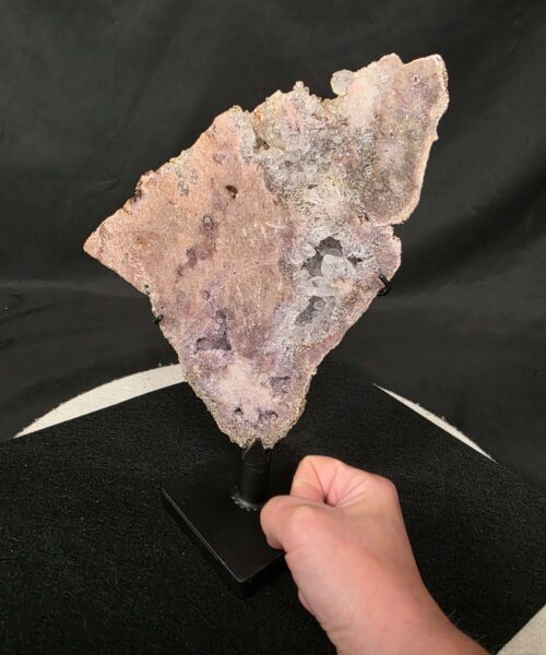 Pink Amethyst Slice 9 on Stand Healing Crystal Gem 1.434g H28xW17xD12cm - Image 8