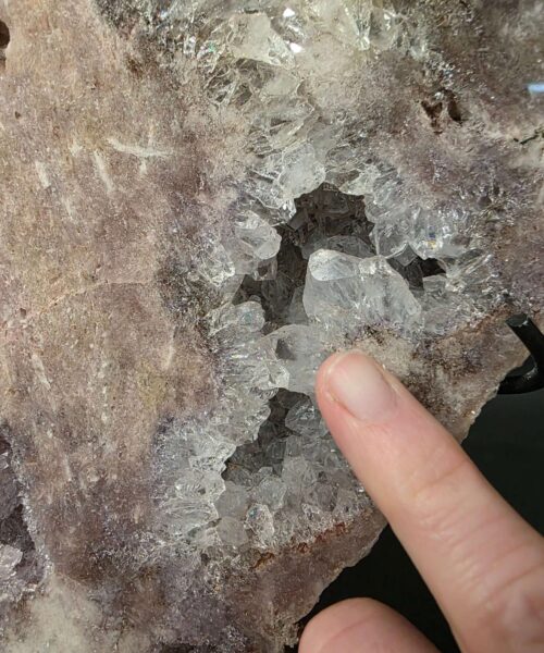 Pink Amethyst Slice 9 on Stand Healing Crystal Gem 1.434g H28xW17xD12cm - Image 9