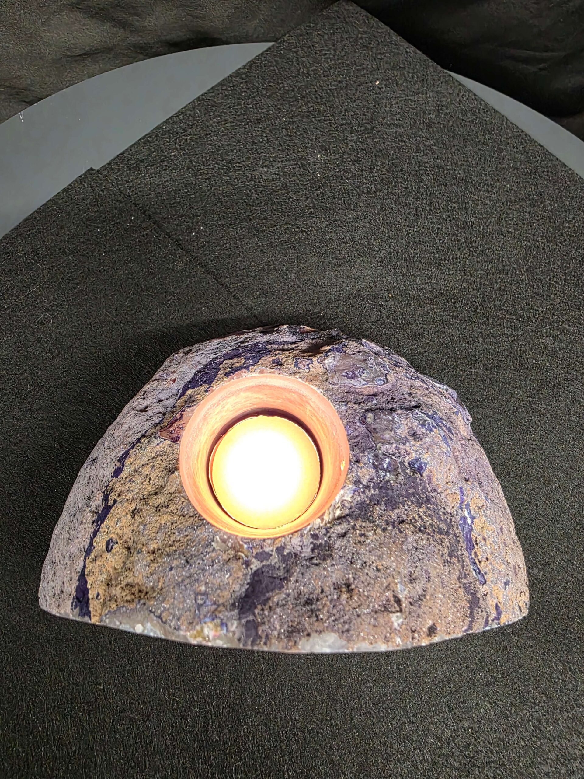 Large Purple Agate Candle 3 Handpicked 1.389g H9.5xW15xD8cm End Microcrystalline Quartz Tealight Holder Ornament - Image 7