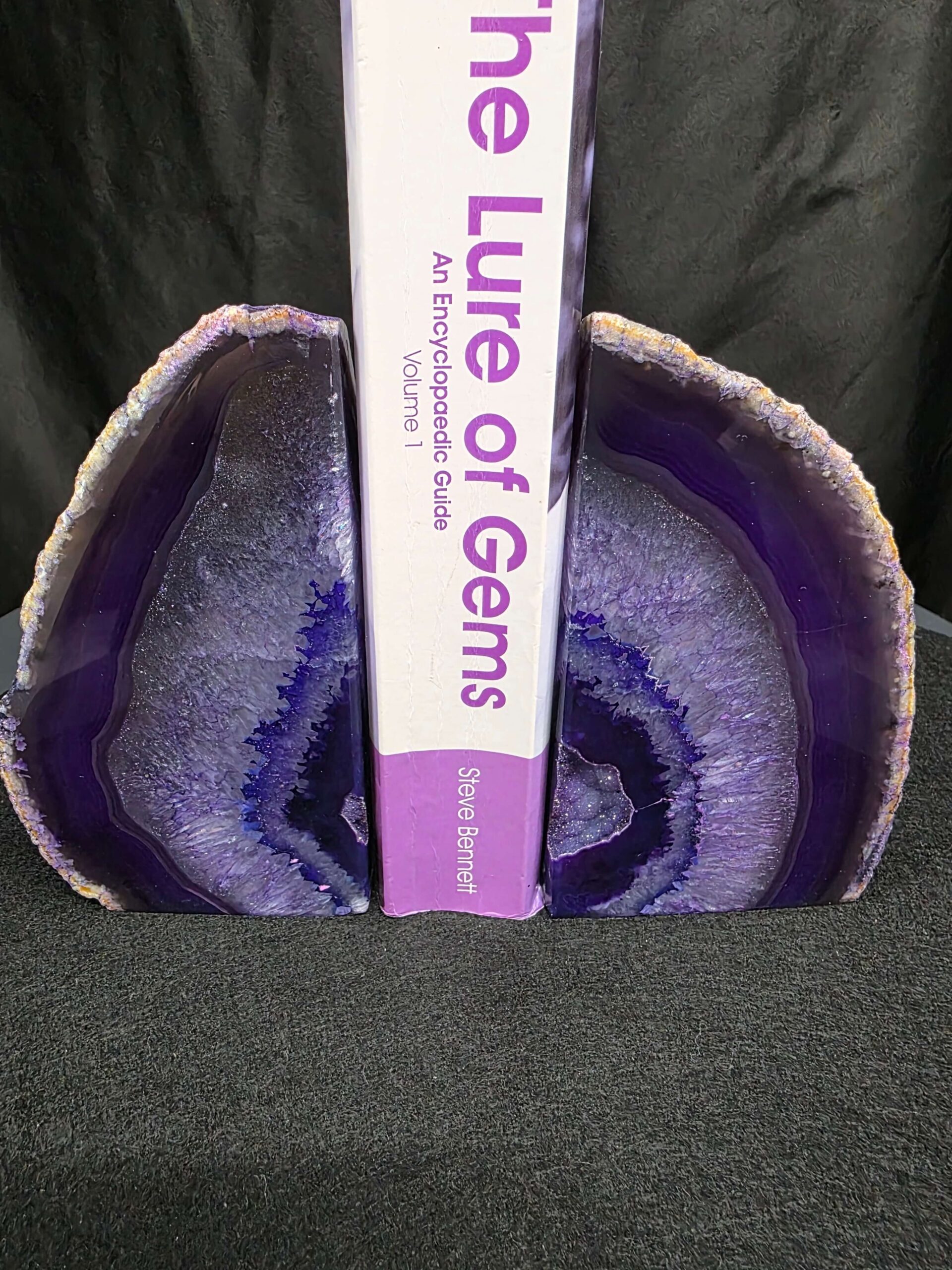 Purple Natural Edge Microcrystalline Quartz Premium Bookends 1 Ornament Handpicked Size 1.735kg H15xW16xD7cm - Image 5