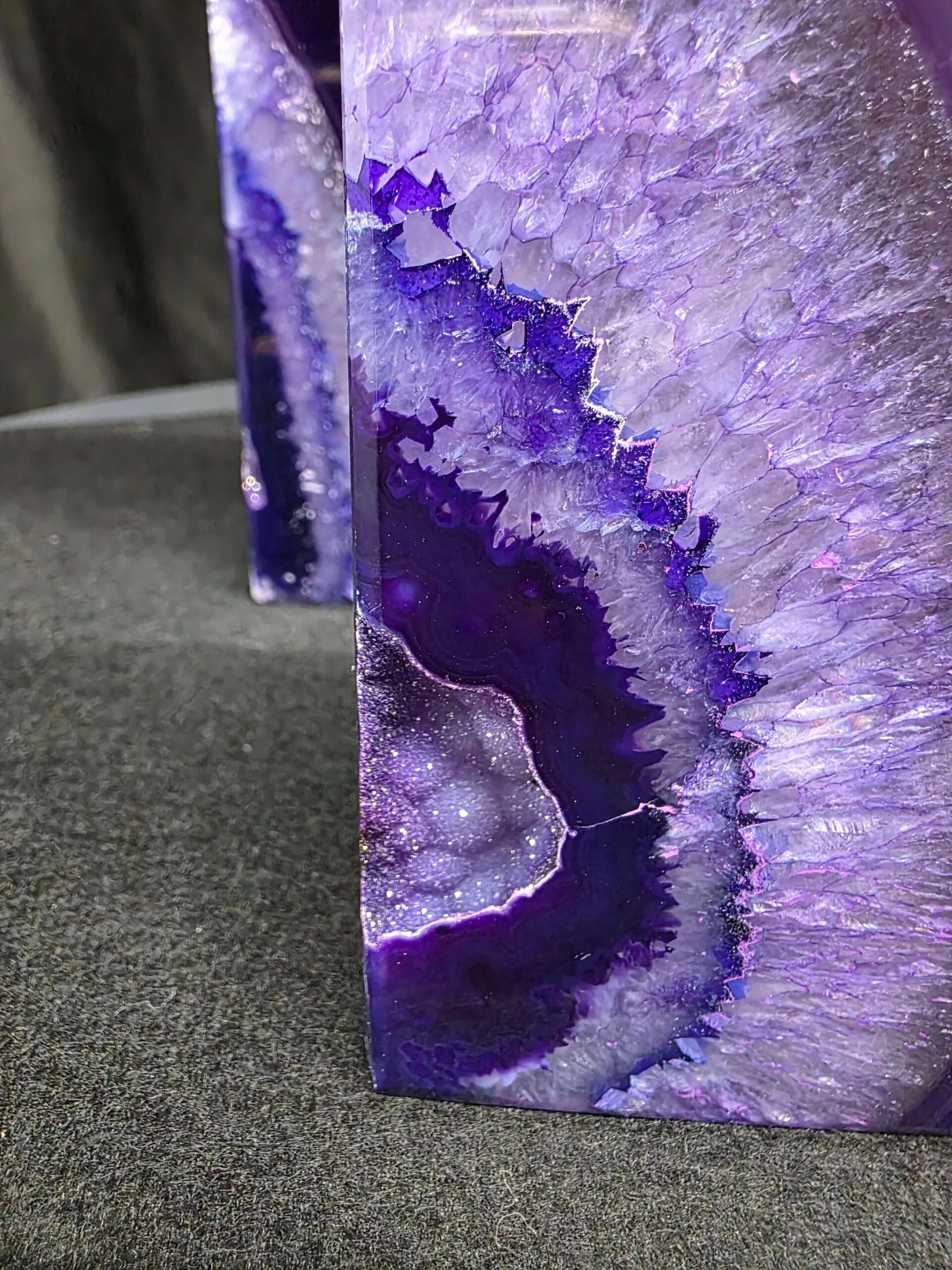 Purple Natural Edge Microcrystalline Quartz Premium Bookends 1 Ornament Handpicked Size 1.735kg H15xW16xD7cm - Image 8