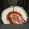 Red Agate 24ct Gold Edge Microcrystalline Quartz Premium Bookends 1 Ornament Handpicked Size is 1.977kg H11xW18xD6cm