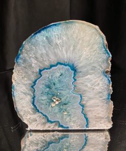 Alternative view of Teal Agate End Candle Handpicked 3 Microcrystalline Quartz Tealight Candle Holder Ornament 773g H9.5xW9xD9cm