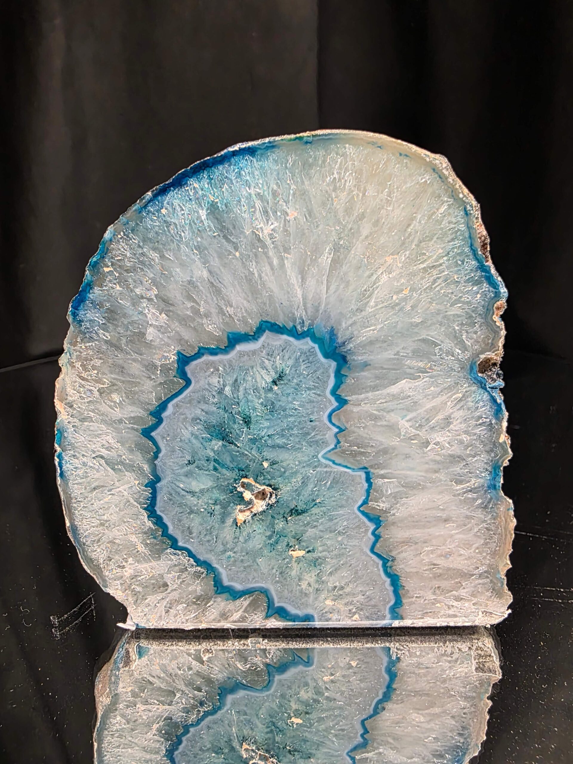 Teal Agate End Candle Handpicked 3 Microcrystalline Quartz Tealight Candle Holder Ornament 773g H9.5xW9xD9cm - Image 2