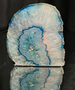 Teal Agate End Candle Handpicked 3 Microcrystalline Quartz Tealight Candle Holder Ornament 773g H9.5xW9xD9cm