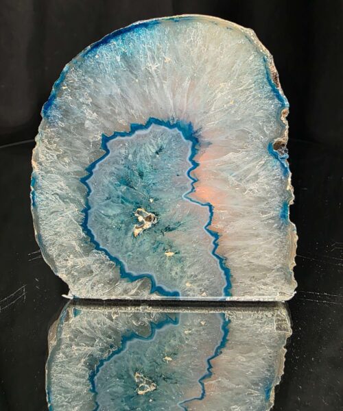 Teal Agate End Candle Handpicked 3 Microcrystalline Quartz Tealight Candle Holder Ornament 773g H9.5xW9xD9cm