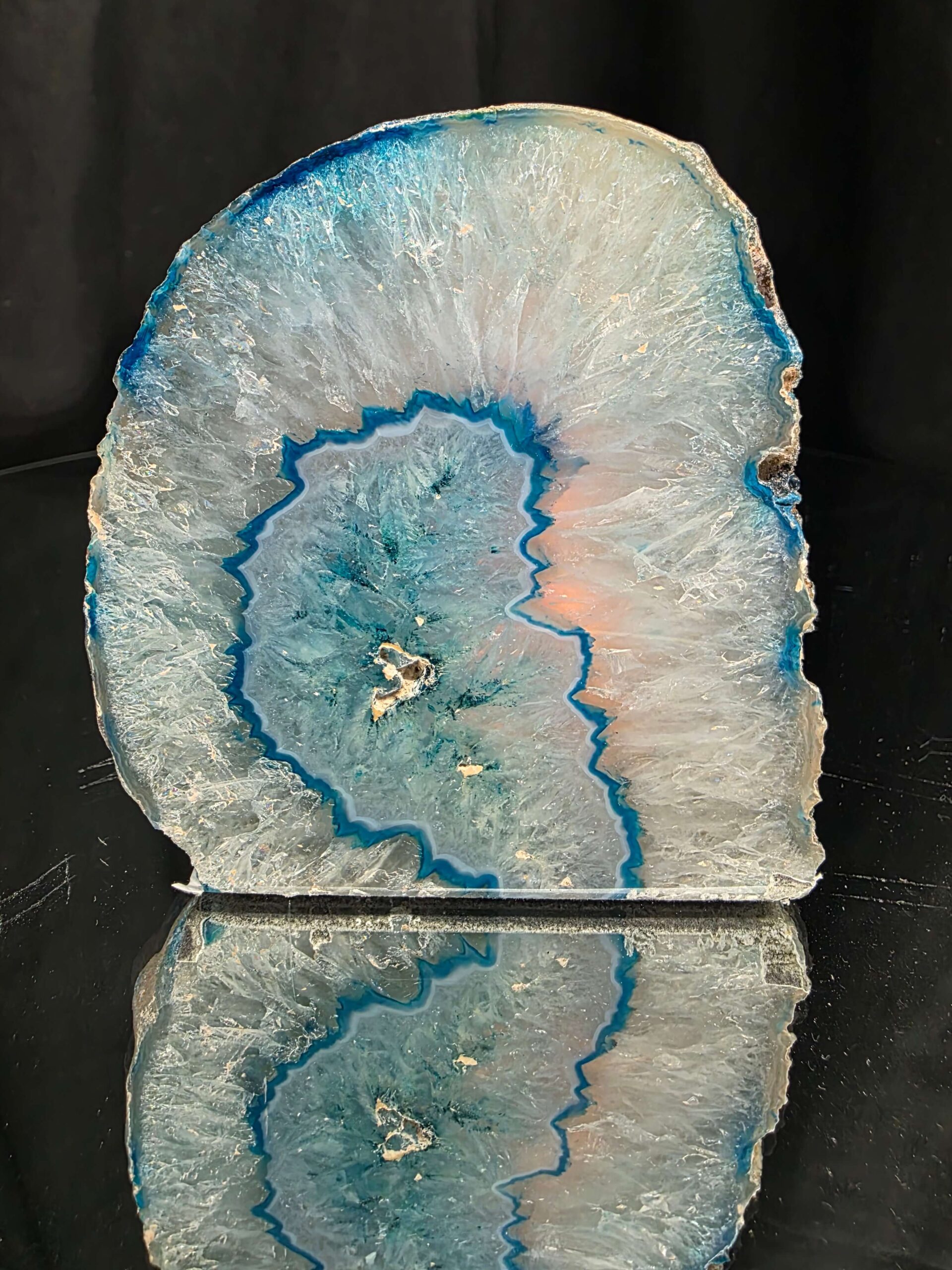 Teal Agate End Candle Handpicked 3 Microcrystalline Quartz Tealight Candle Holder Ornament 773g H9.5xW9xD9cm