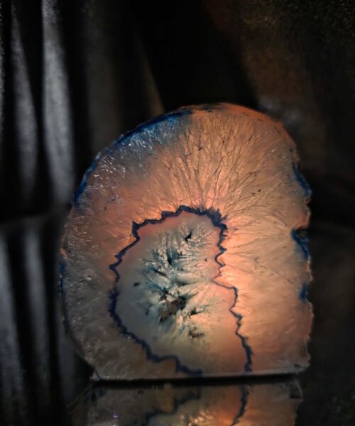 Teal Agate End Candle Handpicked 3 Microcrystalline Quartz Tealight Candle Holder Ornament 773g H9.5xW9xD9cm - Image 8