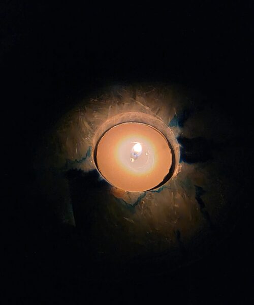 Teal Agate Slice Candle 1 Handpicked 401g H2xW12xD10cm Microcrystalline Quartz Tealight Holder Ornament - Image 10