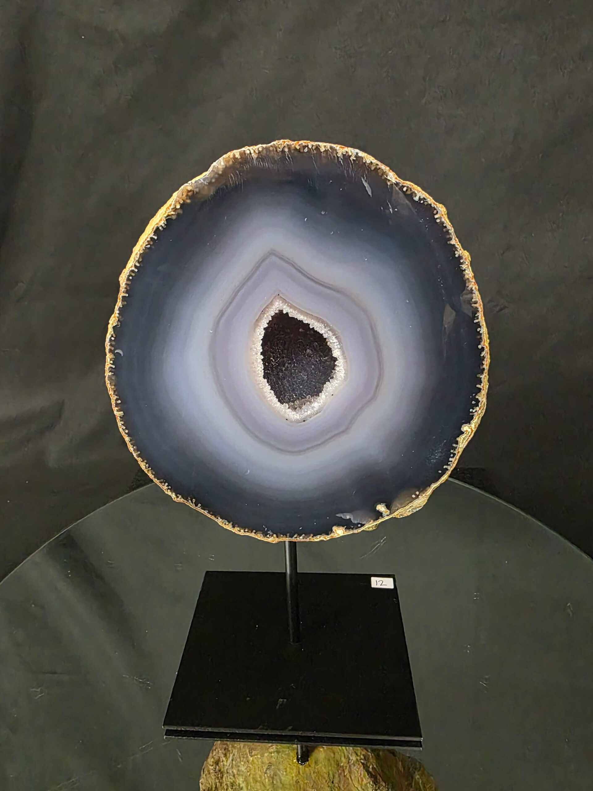 Premium Agate Geode on Stand 12 – 3.375g - H16xW15.5xD10cm - Image 2