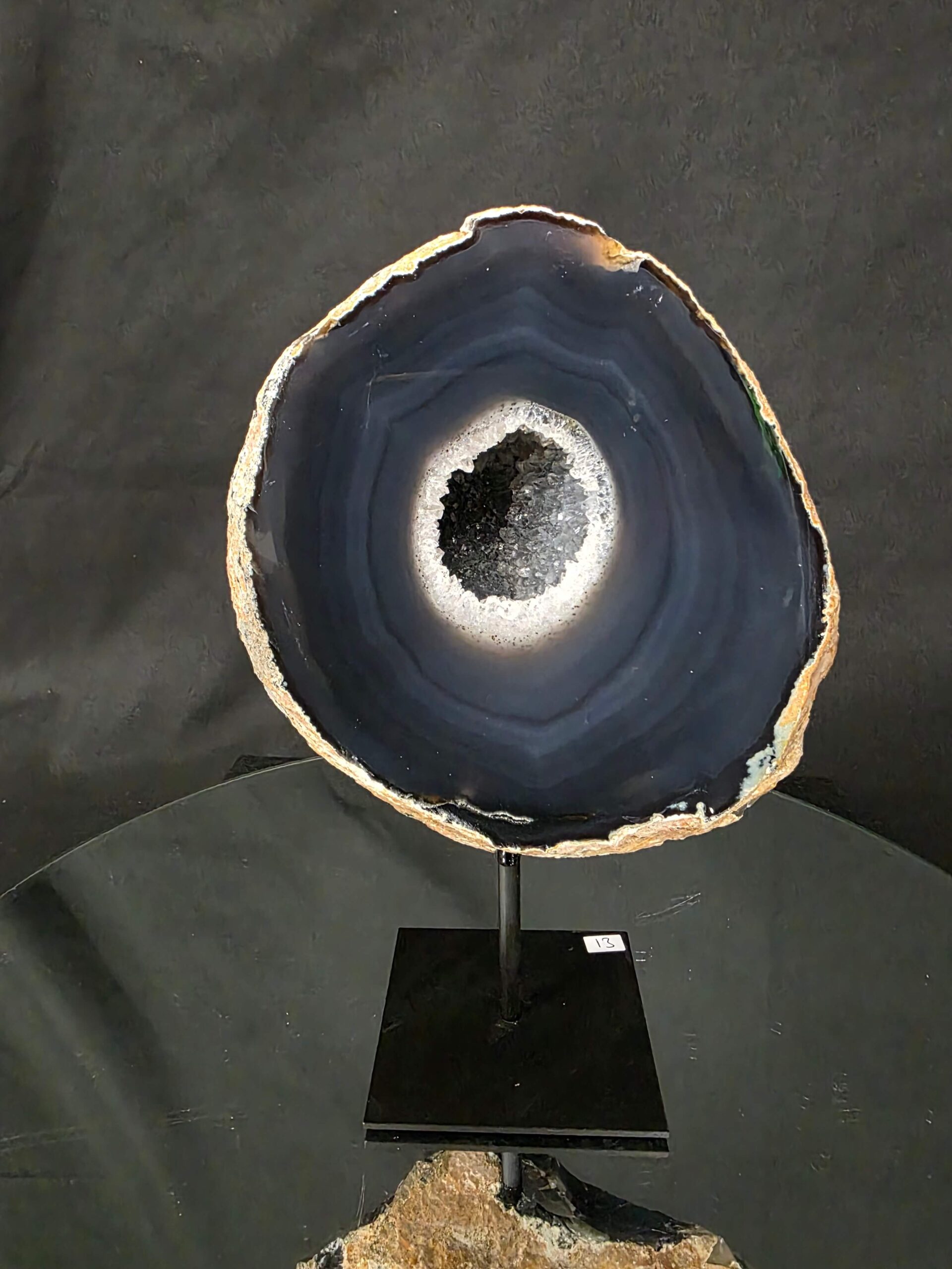 Premium Agate Geode on Stand 13 – 2.629g - H13xW16xD8cm - Image 2