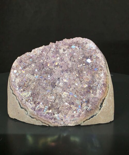 Alternative view of Premium High Grade Amethyst Angel Aura Druzy 260 Mini Geode Cluster Piece Cut Base 592g H7.5xW10xD7cm