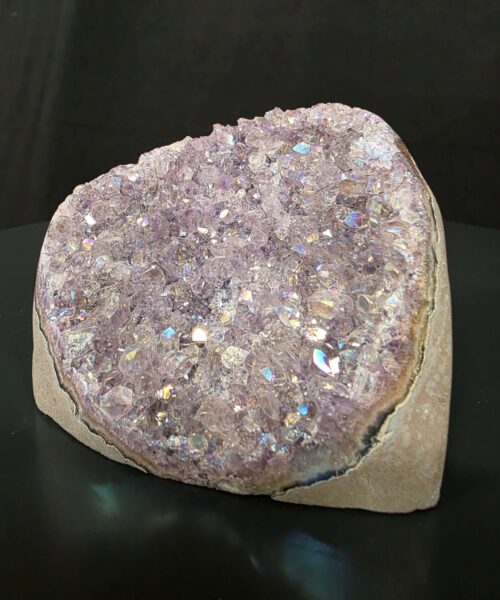 Premium High Grade Amethyst Angel Aura Druzy 260 Mini Geode Cluster Piece Cut Base 592g H7.5xW10xD7cm - Image 3