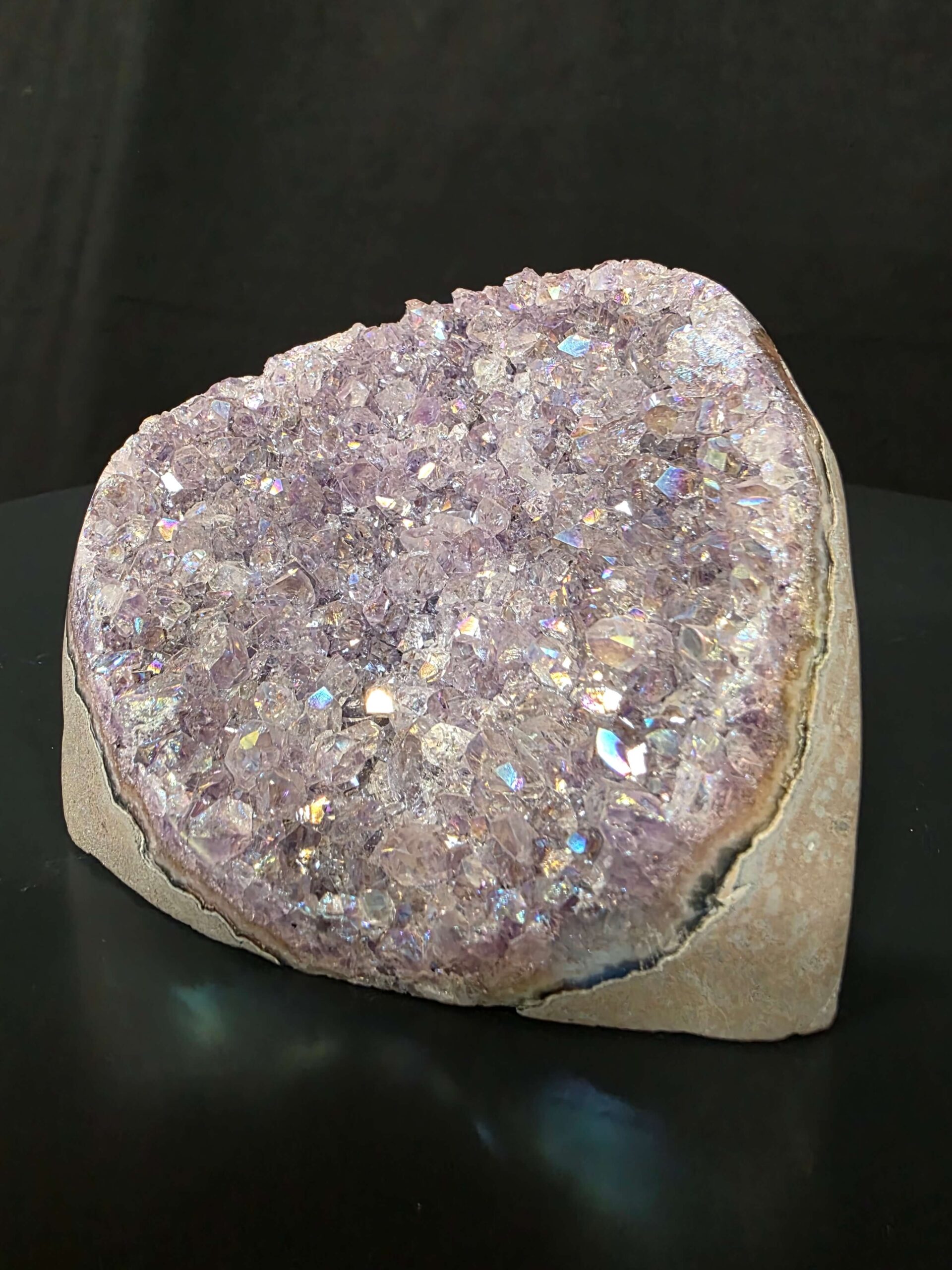 Premium High Grade Amethyst Angel Aura Druzy 260 Mini Geode Cluster Piece Cut Base 592g H7.5xW10xD7cm - Image 3